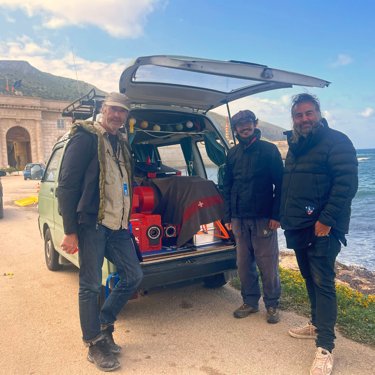 K65K team reaches The Odyssey set in Favignana to meet DP Hoyte van Hoytema